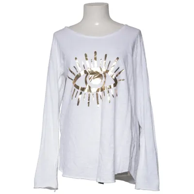 Long sleeve T-shirt (White, Gold) from New Collection Cotton, Elastane