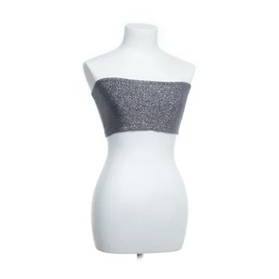 Crop top (Grå) från Vanessa Moe x NA-KD Elastan, Metallfiber, Viskos