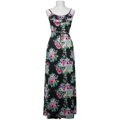 Robe longue (Noir, Multicolore) de Pussycat Élasthane, Polyester