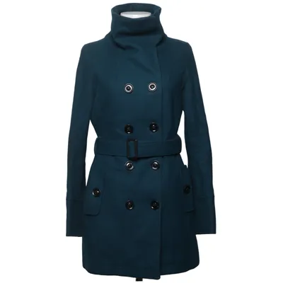 Coat (Blue) from Mango Casual Sportswear Polyester, Viscose, Wool
