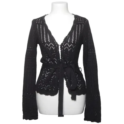 Wrap cardigan (Black) from Riley Woman Acrylic, Cotton, Metallic fiber
