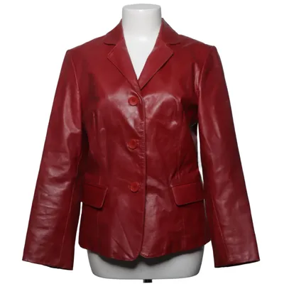 Leren blazer (Rood) van Mauritius Leer, Polyester