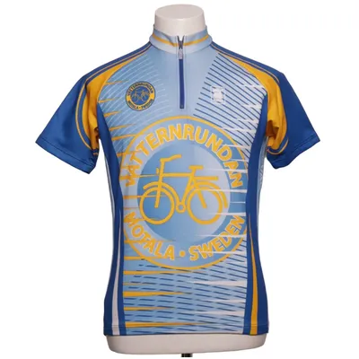Cykeltröja (Blå, Gul, Vit) från CoolMax Polyester