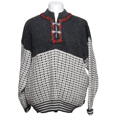 Lusekofta (Grå, Vit, Röd) från Skjaeveland