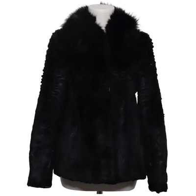 Pelsjakke (Sort) fra Hollies Rævepels, Polyester, Kaninpels