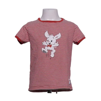 T-shirt (Rot, Weiß) von Bamses Värld Baumwolle, Elasthan