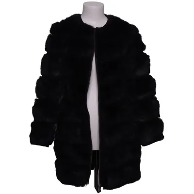 Veste en fourrure (Noir) de Style Butler Polyester, Fourrure de lapin, Daim