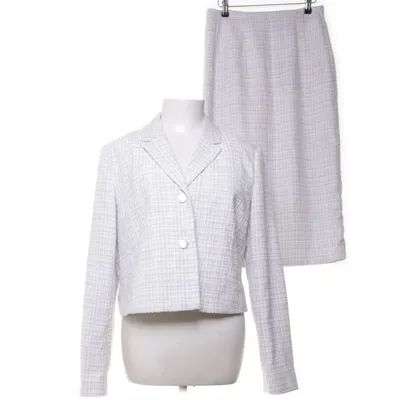 Jakkesæt med nederdel (Grå, Hvid, Flerfarvet) fra Pieces Polyester
