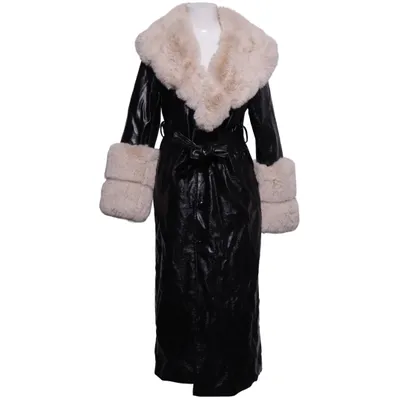Coat (Black, Beige) from Carli Bybel x Missguided Polyester, Polyurethane