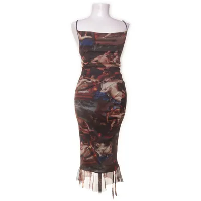 Maxi dress (Brown, Multicolored) from PrettyLittleThing Elastane, Polyester