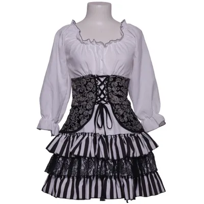 Fancy dress (Black, White) from Fries Polyester