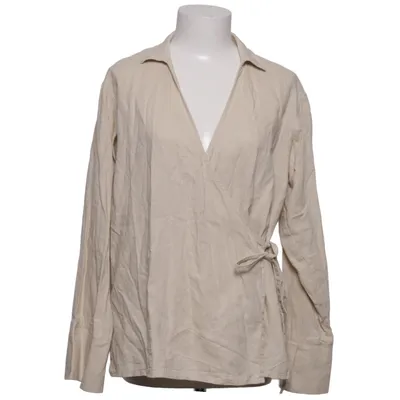 Wrap blouse (Beige) from Bonprix Linen, Viscose