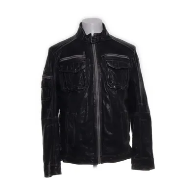Veste en cuir (Gris) de Jilani Collection Coton, Cuir, Polyester