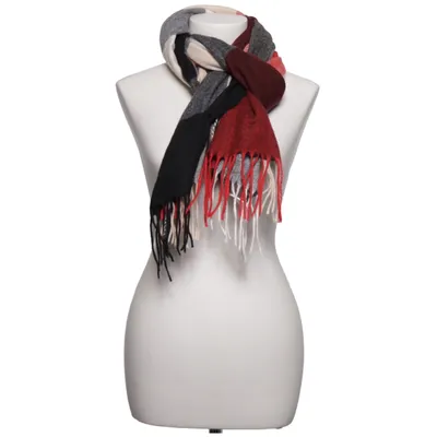 Écharpe (Rouge, Blanc, Gris) de Faera Coton, Viscose