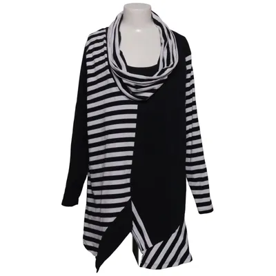 Robe à col roulé (Noir, Blanc) de Dress Like Marie Coton, Élasthane
