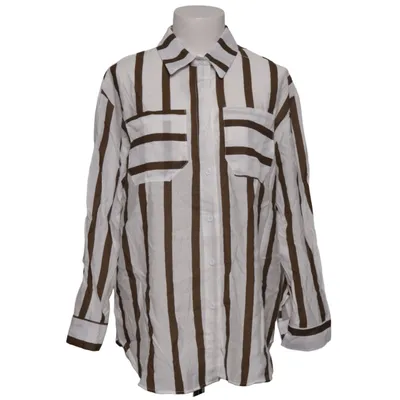 Shirt (White, Brown) from Moments Polyester