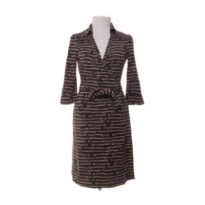 Slå-om-kjole (Sort, Brun, Flerfarvet) fra Diane von Furstenberg Vintage Silke