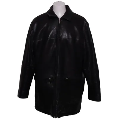 Leather jacket (Black) from Offset Acetate, Leather, Polyamide, Polyester