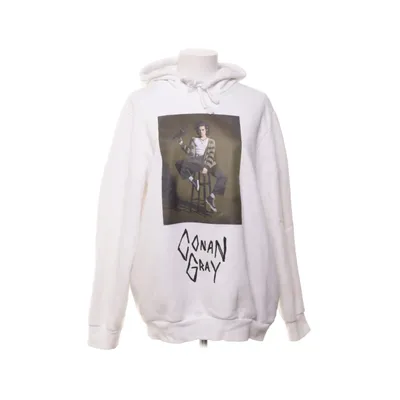 Hoodie (White, Multicolored) from Conan Gray x Bershka Cotton, Polyester