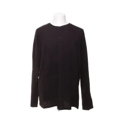 Henley shirt (Zwart) van Dressmann Katoen