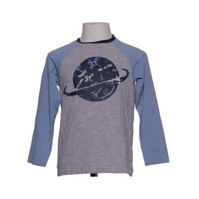 Lange mouwen shirt (Grijs, Blauw) van Me & You Katoen, Elastaan, Viscose