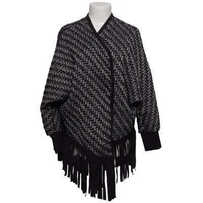 Cardigan (Noir, Blanc) de Jeff Gallano Fibre métallique, Polyester, Laine