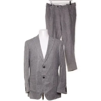 Jakkesæt (Sort, Hvid) fra Suitsupply Cupro, Linned, Polyester
