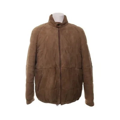 Vinterjacka (Beige) från Huc of Sweden Mocka, Skinn