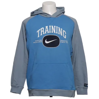 Sweat à capuche (Bleu, Gris) de Nike Training Coton, Élasthane, Polyester