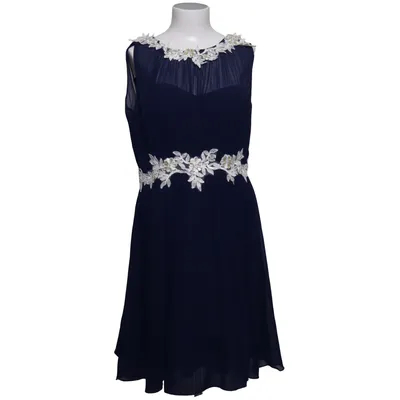 Robe de cocktail (Bleu, Blanc) de Little Mistress Élasthane, Polyester