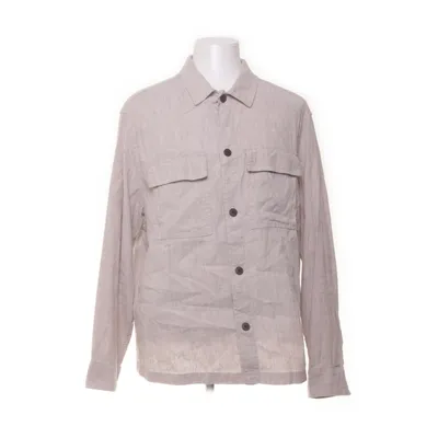 Skjorte (Grå) fra H&M Man Bomuld, Elastan, Linned