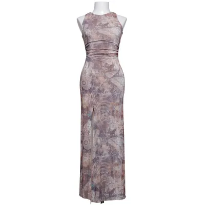 Maxikjole (Beige, Brun, Flerfarvet) fra Bershka Elastan