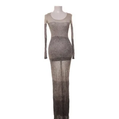 Maxi dress (Beige, Black) from Acne Silk, Viscose