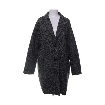 Frakke (Sort, Hvid) fra Lindex Polyester, Uld