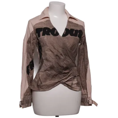 Wikkelblouse (Beige, Zwart, Meerkleurig) van Parfois Katoen, Elastaan