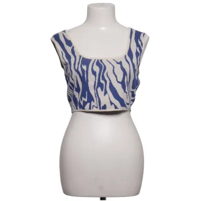 Crop top (Blanc, Bleu) de Monki Coton, Viscose