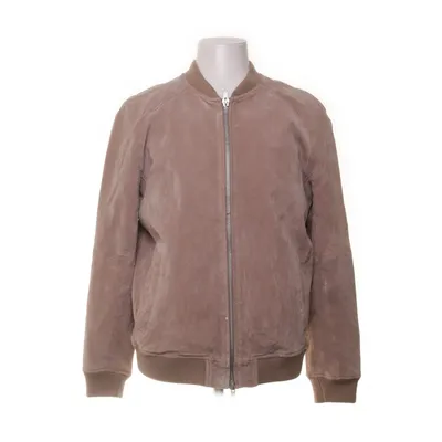 Leren jack (Beige) van Jofama Polyester, Leer