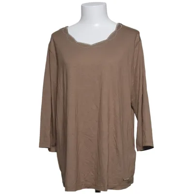 Langærmet t-shirt (Brun, Beige) fra Alfredo Pauly Elastan, Viscose