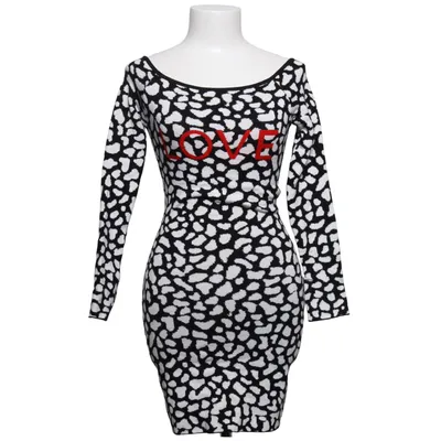 Klänning (Svart, Vit) från Miss Charm Polyester, Viskos