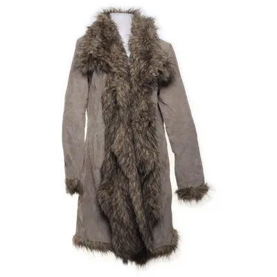 Läderkappa (Beige, Grå) från Patrizia Dini Akryl, Skinn, Polyester