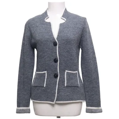 Cardigan (Gray, White) from Vida Acrylic, Alpaca wool, Viscose
