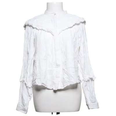 Blouse (Wit) van Zara Katoen, Viscose