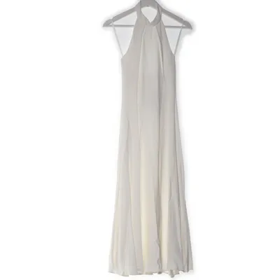 Halterneck-kjole (Hvid) fra Karen Millen Viscose, Elastan, Acetat