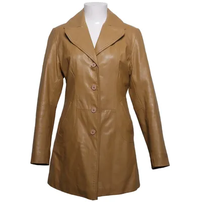 Leather coat (Beige) from Saki Leather, Polyester