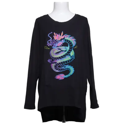 T-shirt à manches longues (Noir, Multicolore) de Angel of Style Coton
