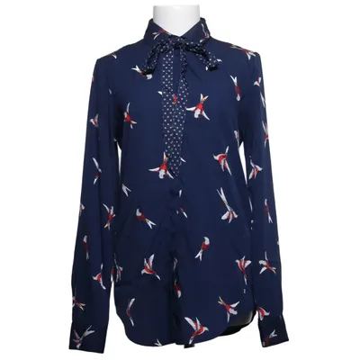 Pussy bow blouse (Blue, Multicolored) from AJC Polyester