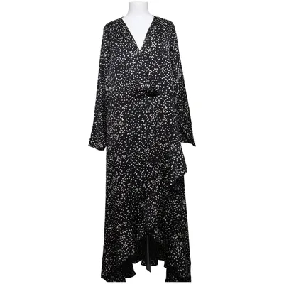 Wrap dress (Black, White) from New Look Curves Polyester