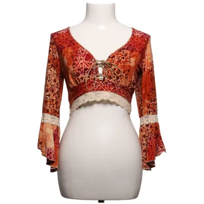 Crop top (Rød, Orange, Flerfarvet) fra Progress Elastan, Polyester