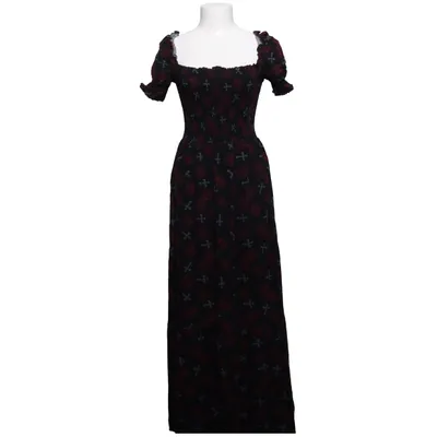Maxi jurk (Zwart, Rood) van Rock Rebel Viscose