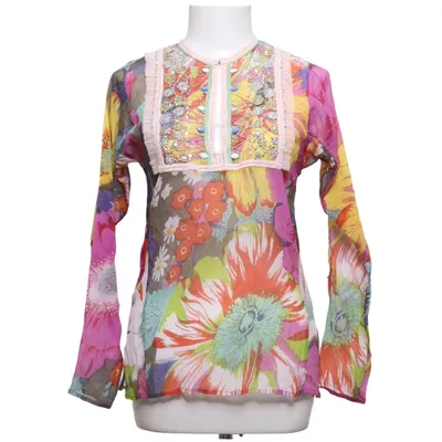 Blouse (Purple, Green, Multicolored) from Antik Batik Silk
